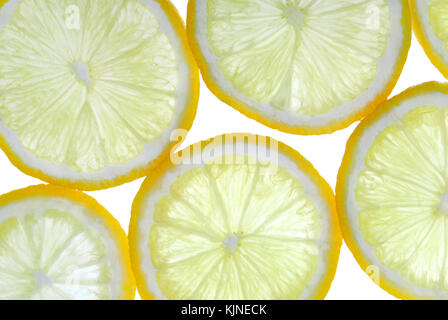 lemon slces back lit background Stock Photo
