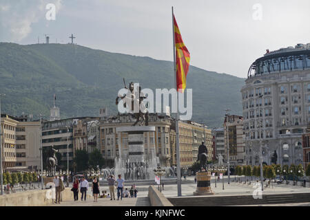 Alexander the Great  statue, Skopje, Macedonia Stock Photo