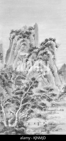 mountains landscape chinese ink painting Stock Photo