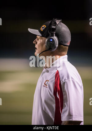 Football action with Sutter vs. Chico High School in Chico, California. Stock Photo