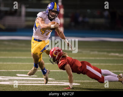 Football action with Sutter vs. Chico High School in Chico, California. Stock Photo