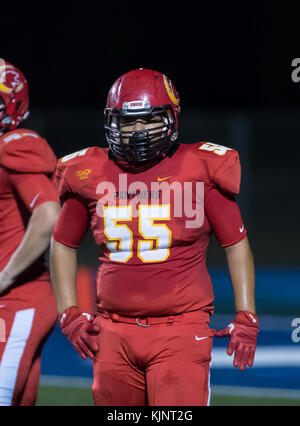 Football action with Sutter vs. Chico High School in Chico, California. Stock Photo