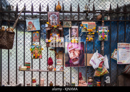 Lots of artwork being sold on the streets of Mumbau, India. Stock Photo