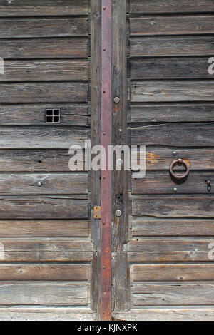 Old Italian Timber Entrance Door Detail Stock Photo