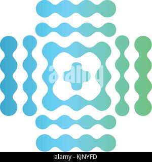 Halftone medical icon, blue and green gradient circles style, vector logo Stock Vector