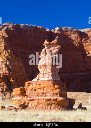 Morning view of the Hopi Clown, a Moenave Sandstone formation in the Adeii Echii Cliffs of Coconino County, Arizona. Stock Photo