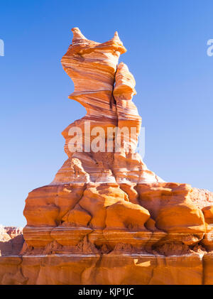 Morning view of the Hopi Clown, a Moenave Sandstone formation in the Adeii Echii Cliffs of Coconino County, Arizona. Stock Photo