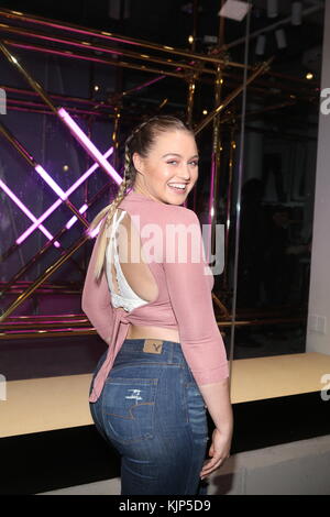 American Eagle celebrates 40 year anniversary at new AE Studio in New York City  Featuring: Iskra Lawrence Where: New York, New York, United States When: 24 Oct 2017 Credit: Derrick Salters/WENN.com Stock Photo