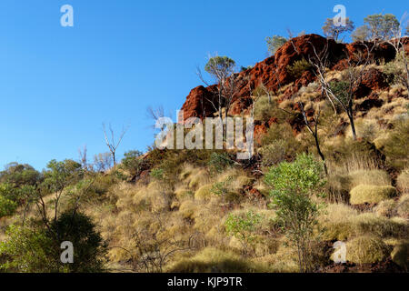 Australian iron ore landscape, Pilbara, Western Australia Stock Photo