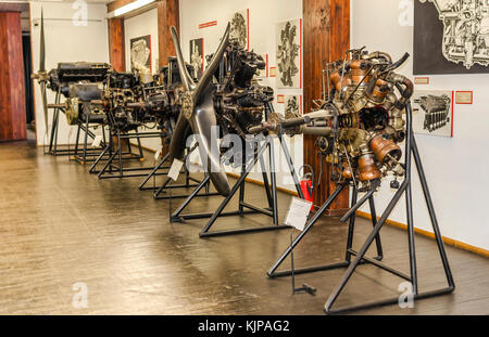 ZAGREB, CROATIA - JULY 18, 2017: Helicopter engines Technical Museum in Zagreb Croatia Stock Photo