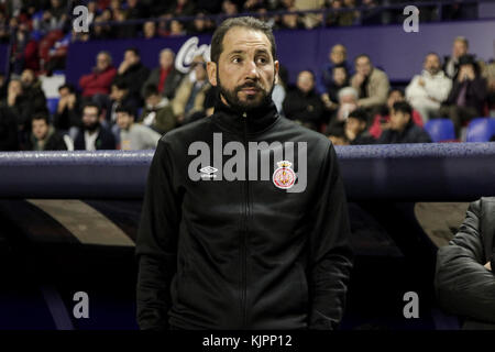 Valencia, Spain. 28th Nov, 2017. Head coach of Girona FC Pablo Machin during spanish the Copa del Rey, Round of 32, Second Leg match between Levante UD vs Girona FC at Ciutat de Valencia Stadium on November 28, 2017. Credit: Gtres Información más Comuniación on line, S.L./Alamy Live News Stock Photo