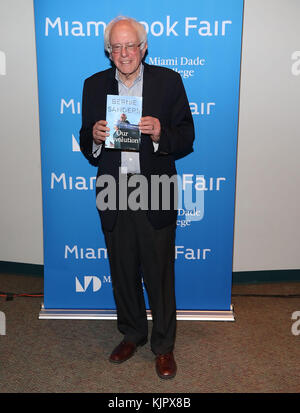 MIAMI, FL - NOVEMBER 19: Bernie Sanders attends the Miami Book Fair held at Miami Dade College on November 19, 2016 in Miami Florida   People:  Bernie Sanders