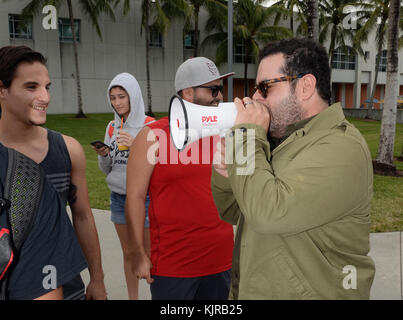 MIAMI, FL - OCTOBER 26: Florida International University Early Voting Event with Josh Gad. Joshua Ilan 'Josh' Gad (born February 23, 1981) is an American actor, comedian, and singer best known staring in the movie Wedding Ringer, voicing Olaf in Frozen, for originating the role of Elder Arnold Cunningham in the Broadway musical The Book of Mormon, and Ryan Church and in the television series Back to You on October 26, 2016 at Florida International University in Miami, Florida   People:  Josh Gad Stock Photo