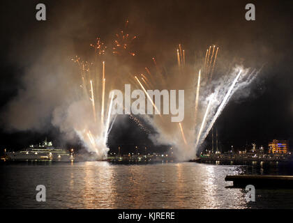 MIAMI, FL - JULY 04: Fireworks on July 4, 2015 in Miami, Florida.   People:  Fireworks Stock Photo