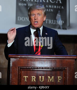 NEW YORK, NY - NOVEMBER 03: Donald Trump attends a press conference for the release of his new book 'Crippled America' at Trump Tower on November 3, 2015 in New York City  People:  Donald Trump Stock Photo