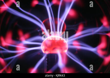 Plasma globe or tesla ball lamp Stock Photo