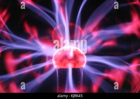 Plasma globe or tesla ball lamp Stock Photo