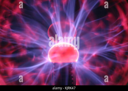 Plasma globe or tesla ball lamp Stock Photo