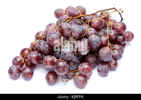 red or pink grapes isolated on white Stock Photo