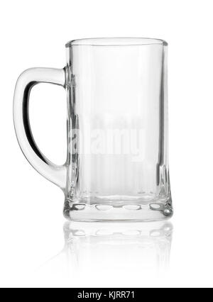 Empty beer mug isolated on white background. With clipping path Stock Photo