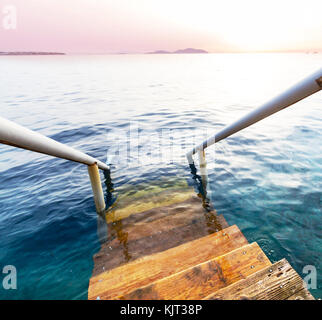 boardwalk on beach Stock Photo