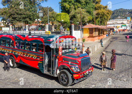 Chicken bus at main square | Sololá | Guatemala