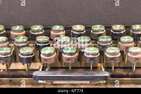 CLoseup of a vintage teleprint typewriter machine. Stock Photo