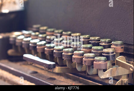 CLoseup of a vintage teleprint typewriter machine. Stock Photo