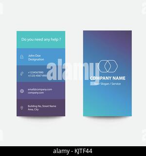 Clean Flat Design Business Card with Creative Concepts and Modern Style Stock Vector