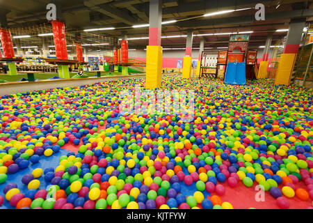 A modern children playground indoor wide angle Stock Photo