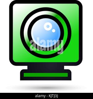 desktop web camera linear icon. Vector illustration EPS8 Stock Vector