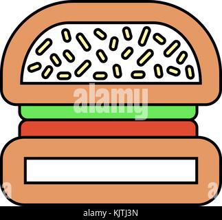 Burger line icon Stock Vector