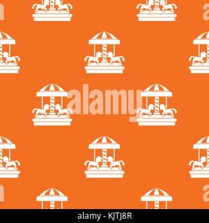 Carousel with horses pattern seamless Stock Vector