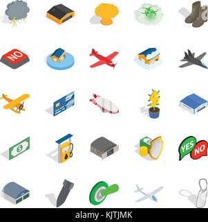 Military equipment icons set, isometric style Stock Vector