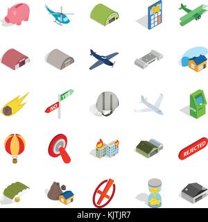 Military training icons set, isometric style Stock Vector