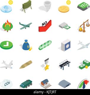 Army icons set, isometric style Stock Vector