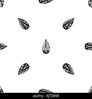 Memorial wreath pattern seamless black Stock Vector