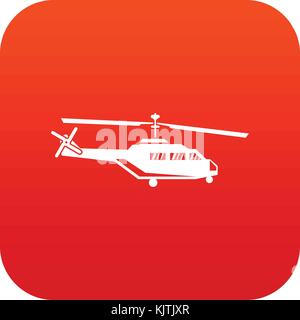 Military helicopter icon digital red Stock Vector
