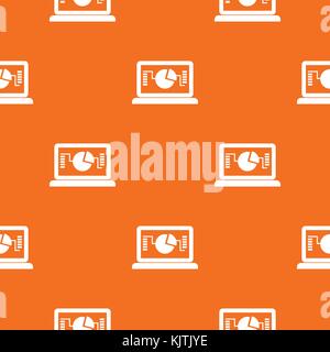Laptop with business graph pattern seamless Stock Vector