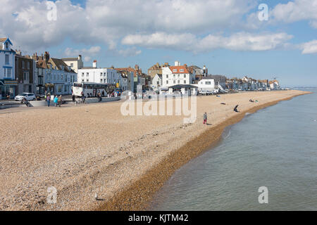 Seafront promenade from pier, Deal, Kent, England, United Kingdom Stock Photo