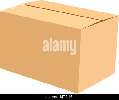 Cardboard box isolated on white vector illustration Stock Vector