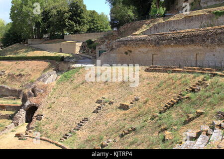 Roman Amphitheater - Volterra - Tuscany - Italy Stock Photo