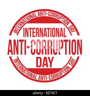 International anti-corruption day sign or stamp on white background, vector illustration Stock Vector