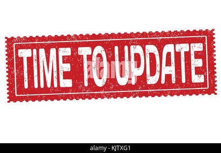 Time to update grunge rubber stamp on white background, vector illustration Stock Vector