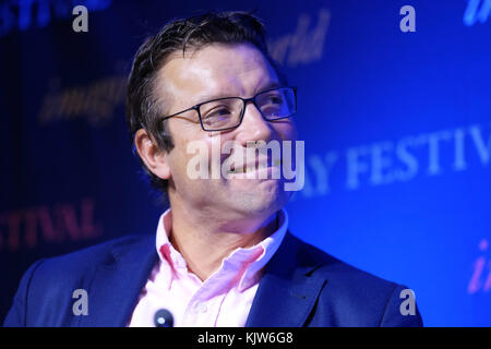 Hay Festival Winter Weekend - Nov 2017  - Rob Andrew former international rugby player talks about his new book Rugby - The Game of My Life -  Credit: Steven May/Alamy Live News Stock Photo