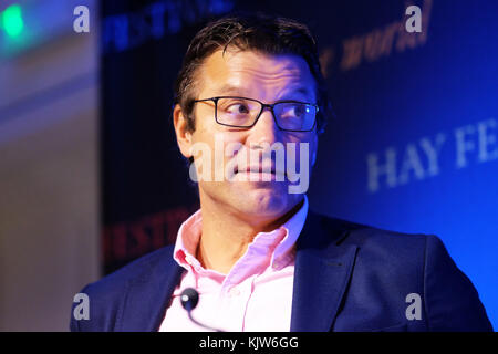 Hay Festival Winter Weekend - Nov 2017  - Rob Andrew former international rugby player talks about his new book Rugby - The Game of My Life -  Credit: Steven May/Alamy Live News Stock Photo