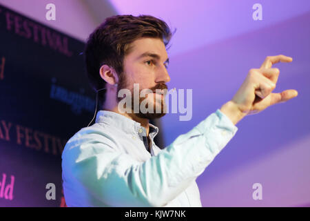 Hay Festival Winter Weekend - Nov 2017  - Botanist Leif Bersweden talks about the wild orchids in Britain and his new book The Orchid Hunter Credit: Steven May/Alamy Live News Stock Photo