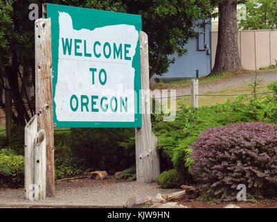 oregon sign welcome brookings border california alamy 8th sep reading usa