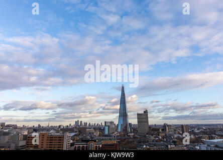 London, UK. 26th November, 2017. UK weather. Beautiful col, sunny winter day, views over London seen from 10th floor of 10th floor, Tate modern, London. View of Shard.  Credit Carol Moir/Alamy Live News. Stock Photo