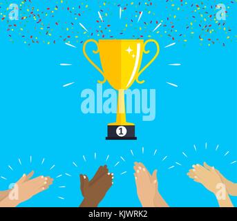 Flat. Applause. Hands clapping. Vector Illustration. Stock Vector